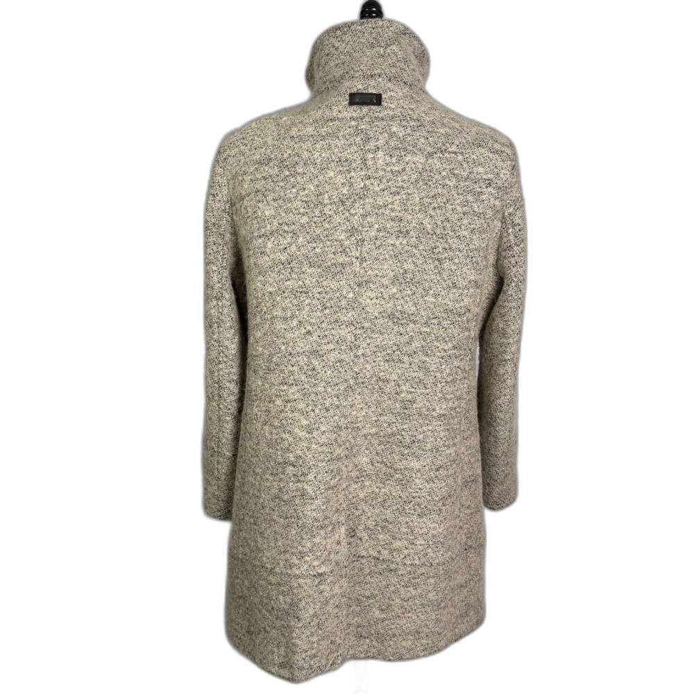 Calvin Klein Women's Wool Blend Long Boucle Coat Sz XL, Tan/Brown, Zips, Pockets - Picture 6 of 16